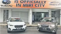  ??  ?? Sebangga Auto Sdn Bhd’s new Subaru 3S centre in Miri.