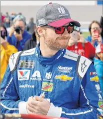  ?? AP PHOTO ?? Dale Earnhardt Jr. waits for a NASCAR Cup Series auto race at Kansas Speedway in Kansas City, Kan. on Sunday.