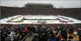  ?? NAM Y. HUH — THE ASSOCIATED PRESS ?? A view of Notre Dame Stadium is seen in the second period of the NHL Winter Classic between the Bruins and Blackhawks, Tuesday in South Bend, Ind. The Bruins won, 4-2.