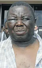  ?? Picture: Reuters ?? When opposition MDC leader Morgan Tsvangirai was released after his arrest in 2007 his eye was swollen shut. He showed signs of having been beaten up.