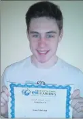  ??  ?? ST Michael's College, Listowel, student Daniel Mulvihill with his ticket to Vermont.