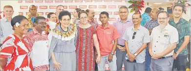  ?? Picture: ATU RASEA ?? The founder and director of The Hot Bread Kitchen Dr Mere Samisoni, staff and invited guest at
the opening of their factory at the Kalabu Tax Free Zone yesterday.