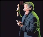  ??  ?? Robin Williams performs at a 2012 benefit in New York. A new HBO documentar­y tells the late comedian’s story mostly using his voice and also includes interviews with David Letterman, Billy Crystal and others. CHARLES SYKES/INVISION/AP