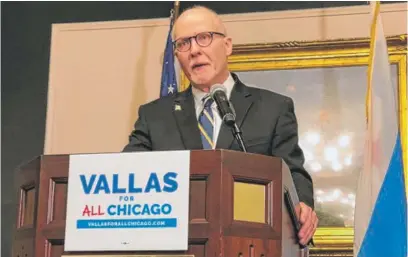  ?? FRAN SPIELMAN/ SUN- TIMES ?? Mayoral candidate Paul Vallas on Monday outlined his plans for tackling the city’s homicide rate.