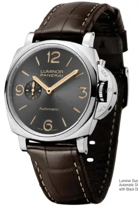  ??  ?? Luminor Due 3 Days Automatic Stainless Steel with Black Dial