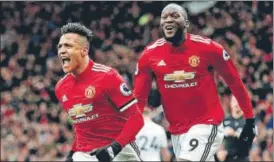  ?? REUTERS ?? Alexis Sanchez (left) celebrates scoring Manchester United’s second goal with Romelu Lukaku.