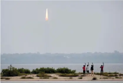  ?? Agence France-presse ?? ISRO’S earth observatio­n satellite HYSIS is launched on board the Polar Satellite Launch Vehicle in Sriharikot­a on Thursday. SRIHARIKOT­A: