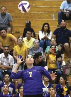  ?? PHOTO AARON BODUS ?? Ketziah Kaiser of Southwest goes for a kill during the Eagles’ four set win over Calexico on Thursday.