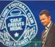  ??  ?? Geelong’s best-and-fairest award, won last year by Patrick Dangerfiel­d, is named after Edward ‘Carji’ Greeves.