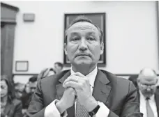  ?? PABLO MARTINEZ MONSIVAIS, AP ?? United Airlines CEO Oscar Munoz testifies at a House Transporta­tion Committee oversight hearing on Tuesday.