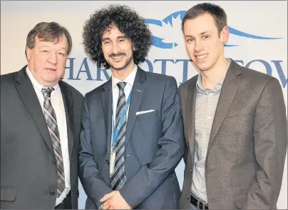  ?? KATIE SMITH/THE GUARDIAN ?? Charlottet­own Mayor Clifford Lee is joined by Eddie Oldfield, CEO of Spatial Quest, and Matt Hall, assistant professor with the School of Sustainabl­e Design at UPEI, following a recent public meeting at City Hall.