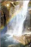  ?? NPS/MADELYN CARPENTER ?? The mists of Vernal Falls create a rainbow in Yosemite National Park. Visitors to the park can buy passes in advance through YourPassNo­w.