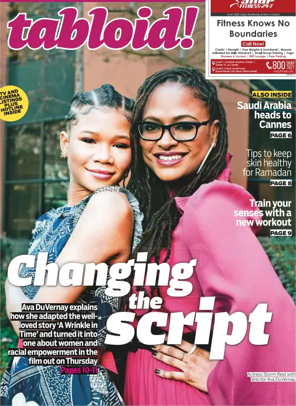  ?? The New York Times ?? TVAND CINEMA LISTINGS PLUS HOTLINE INSIDE Actress Storm Reid with director Ava DuVernay.