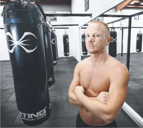  ?? Picture: CHRIS KIDD ?? DESTINY: Hobart fighter Luke Jackson in his gym at Derwent Park.