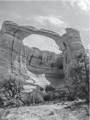  ?? Dan Leeth, Special to The Denver Post ?? Akiti Arch (aka East Rim or Centennial Arch) at Rattlesnak­e Canyon in the Mcinnis Canyons National Conservati­on Area near Grand Junction.