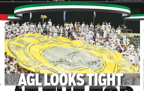  ?? Ahmed Ramzan/Gulf News ?? Players of Al Ain team celebrate after winning the Arabian Gulf League title.