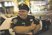  ??  ?? Officer Kevin Lyons was dismayed when police couldn’t find any shelter space for a homeless woman and young child.