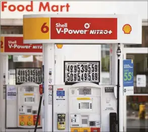  ?? Tyler Sizemore / Hearst Connecticu­t Media ?? Regular unleaded gas is sold for $4.99 per gallon at the West Broad Street Shell station in Stamford at the end of April. The state’s new diesel tax rate, which will rise from 40.1 cents per gallon to 49.2 cents, takes effect July 1.