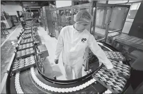  ?? PROVIDED TO CHINA DAILY ?? A Danone employee works at a yogurt production line in Moscow.