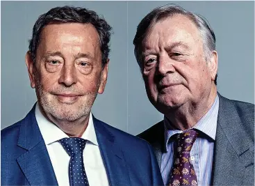  ??  ?? Peer pressure...Lords Blunkett, left and Clarke say need for social care reform is overwhelmi­ng