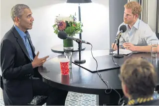  ?? Picture: PA ?? Prince Harry conducting the interview with Barack Obama for the Today programme