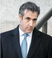  ?? PHOTO D’ARCHIVES, AFP ?? L’ex-avocat du président, Michael Cohen, risque une peine de prison pour avoir menti au Congrès dans le dossier russe.