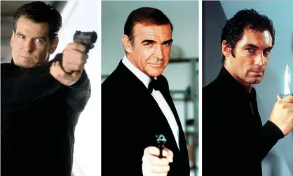  ??  ?? The best of all possible Bonds? … Pierce Brosnan (3rd), Sean Connery (1st), Timothy Dalton (2nd). Composite: Allstar