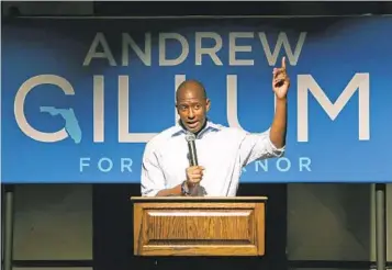  ?? STEVE CANNON AP FILE ?? Andrew Gillum, who ran for governor in Florida in 2018, is facing 21 federal charges related to a scheme to seek donations and funnel a portion of them back to him through third parties.