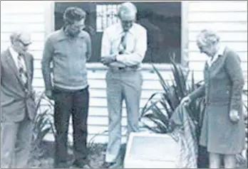  ??  ?? Local identity Violet Hibbard was there when the Commemorat­ive plaque was unveiled at Dannevirke Aerodrome in October 1973.