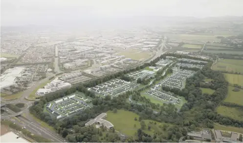  ??  ?? 0 An artist’s impression of the Garden District developmen­t which could see up to 6,000 homes built