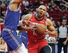  ?? Brett Coomer / Staff photograph­er ?? Eric Gordon was out as he rehabbed from knee surgery before the shutdown and sprained his ankle just before the restart.