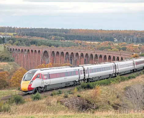  ??  ?? SLOW GOING: Two thirds of the 118-mile stretch is single track and not yet electrifie­d. Picture by Graeme Elgar, LNER.