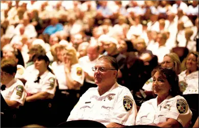  ?? COURTESY PHOTOGRAPH­S BY JENNIFER M. HOWELL ?? More than 500 law enforcemen­t volunteers from around the state attended the Law Enforcemen­t Volunteers of California Conference on Tuesday at Hutchins Street Square in Lodi.