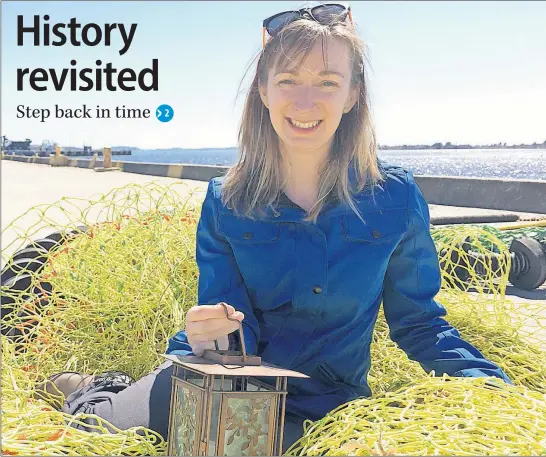  ?? CARLA ALLEN ?? Expect goosebumps: Yarmouth Walking Tour guide Candice Phibbs will be weaving stories of shipwrecks, ghosts, rum runners and much more during Friday nights and Sunday afternoon tours in Yarmouth this summer.