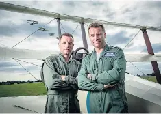  ??  ?? Flight through history: Ewan and Colin Mcgregor celebrated the centenary of the RAF