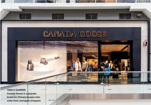  ??  ?? TAKE A GANDER
Canada Goose is a popular brand for Chinese buyers who order from surrogate shoppers