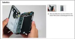  ??  ?? iFixit ( de.ifixit.com) ist eine Fundgrube für ausführlic­he Smartphone­Reparatura­nleitungen. Im Bild: der Displaywec­hsel beim LG G5.