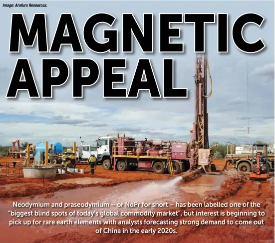  ?? Image:ArafuraRes­ources. ?? Groundwate­r drilling at the Nolans NdPr project in the Northern Territory.