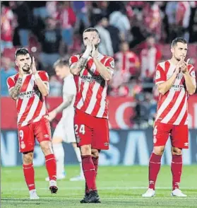  ?? FOTO: EFE ?? Los jugadores del Girona quieren recuperar la magia de Montilivi