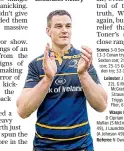  ??  ?? Commanding performanc­e: Leinster fly-half Jonathan Sexton celebrates victory