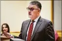  ?? Tyler Sizemore / Hearst Connecticu­t Media file photo ?? Then-state prosecutor Richard Colangelo speaks during a hearing at state Superior Court in Stamford in 2020.