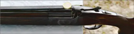  ??  ?? Placer deux pièces de 1 € sur le sommet de la bande de visée permet de vérifier la pente du fusil.