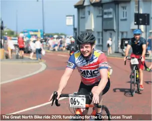  ??  ?? The Great North Bike ride 2019, fundraisin­g for the Chris Lucas Trust