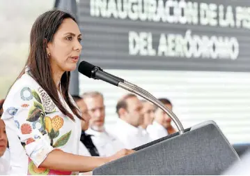 ?? /Hugo Camacho ?? Gobierno estatal se ha esforzado por entregar proyectos de desarrollo económico y social: Selene Salazar Pérez.