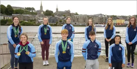  ??  ?? New Ross Boat Club members who took part in the Carlow virtual triathlon.