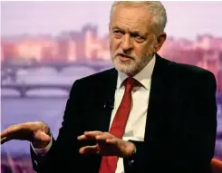  ??  ?? Confident: Mr Corbyn on the Andrew Marr Show yesterday