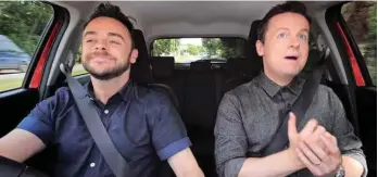  ??  ?? End of the road: Ant McPartlin and Declan Donnelly in one of the Suzuki ads