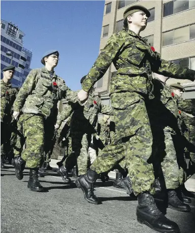  ?? Stuart Gradon / Calgar y Herald files ?? Earlier this week it was reported that full-time Canadian Forces recruiting detachment­s in Oshawa, Sydney and Cornerbroo­k are being turned into “remote processing offices,” which, at least for the next year, will be open only between two and four days...