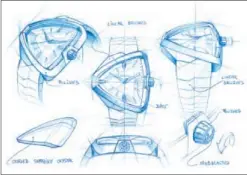  ??  ?? Croquis de la montre Hamilton Elvis80.