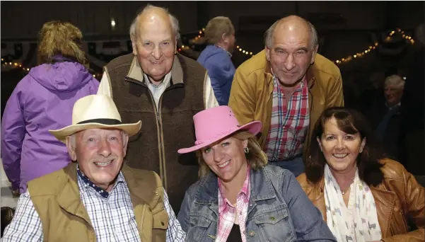  ??  ?? Pictured at the Bray Hunt Summer Barn Dance at Ballyorney Vet were (back) Des Douglas, Brian O’Rorke; (front) Ned Duffy, Andrea Robinson, Elma Daly.